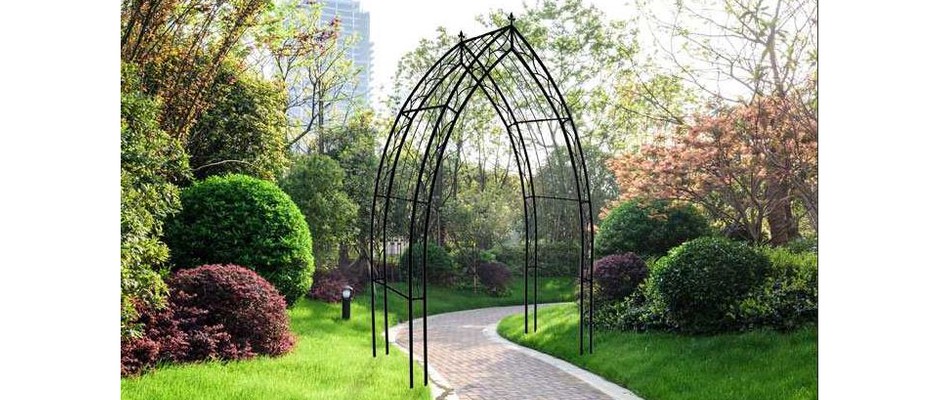 Cathedral garden arch in a large garden