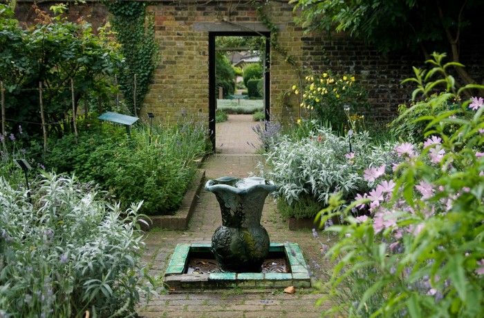 Walled Herb Garden at the Museum of the Home featuring over 170 varieties of plants which have domestic uses. Courtesy of Jane Lloyd.