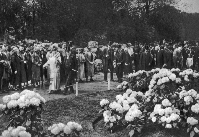 King George V and Queen Mary pay a visit to the annual spring flower show at Chelsea, London, 1926-1927.