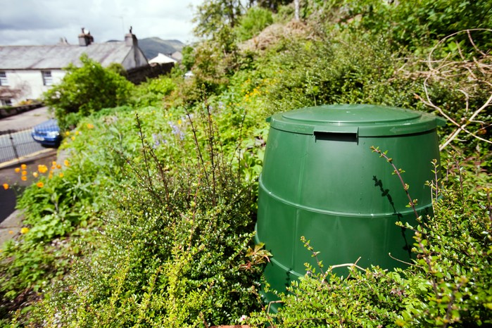 A compost bin in a garden in Ambleside