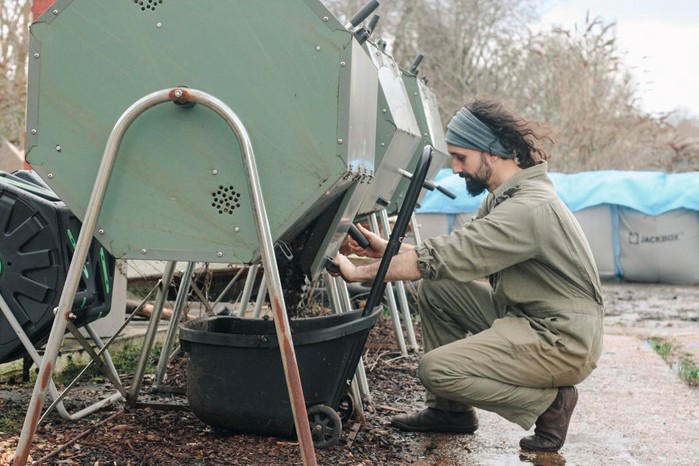 Michael Kennard with one of his composters
