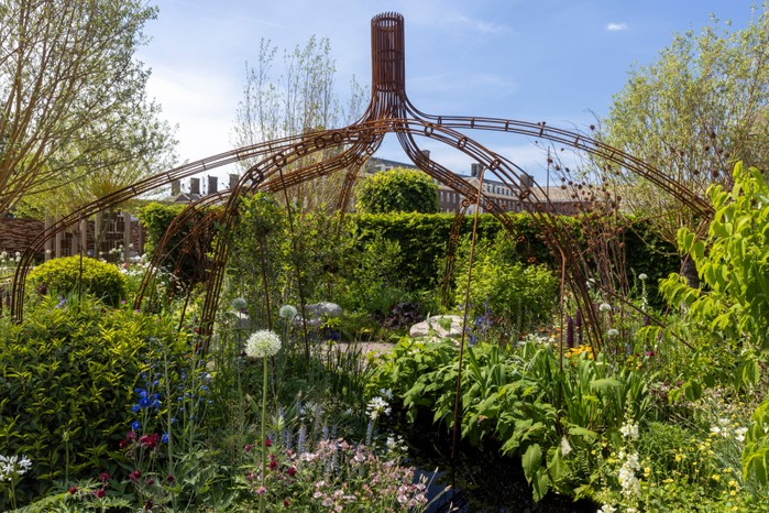 Hands Off Mangrove by Grow2Know. Designed by Tayshan Hayden-Smith and Danny Clarke at RHS Chelsea Flower Show 2022
