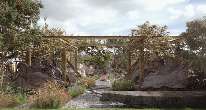 Samaritans Listening Garden, designed by Darren Hawkes at Chelsea Flower Show 2023