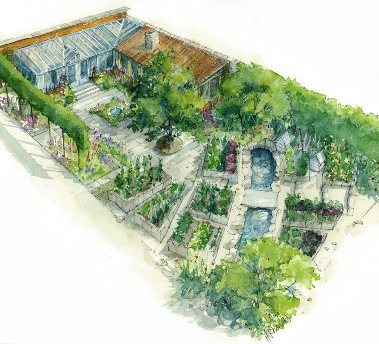 The Savills Garden, designed by Mark Gregory at Chelsea Flower Show 2023