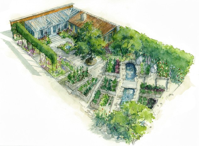 The Savills Garden, designed by Mark Gregory at Chelsea Flower Show 2023