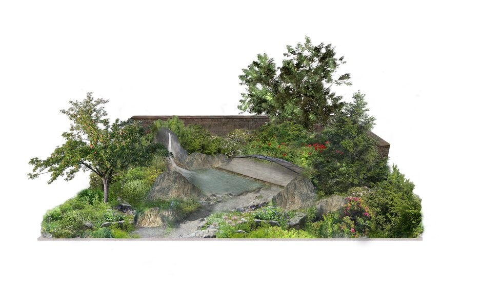 A Swiss Sanctuary, Sancutary Garden, designed by Lilly Gomm. RHS Chelsea Flower Show 2022.
