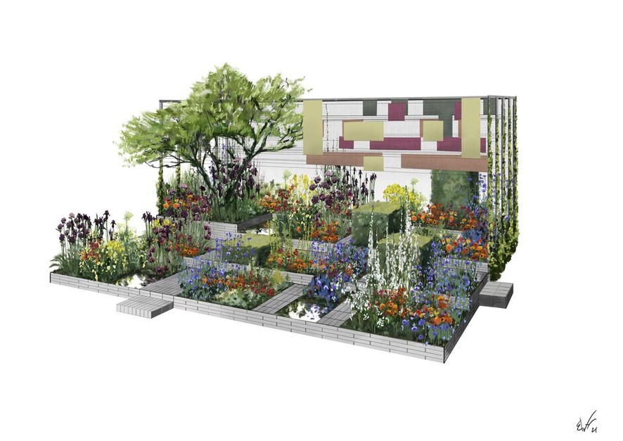 A Textile Garden for Fashion Revolution, All About Plants, Designed by Lottie Delamain. RHS Chelsea Flower Show 2022.