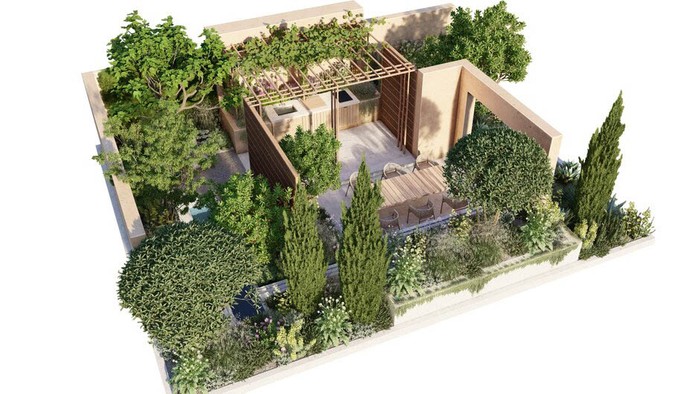 Hamptons Mediterranean Garden, Sanctuary Garden, designed by Filippo Dester