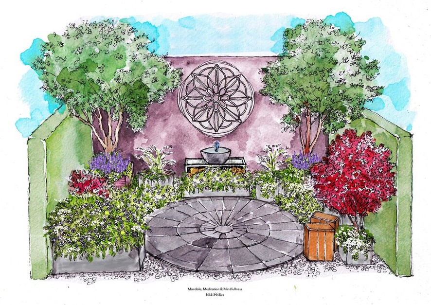 Mandala, Meditation &amp; Mindfulness Garden, Container Garden, designed by Nikki Hollier, RHS Chelsea Flower Show 2022.
