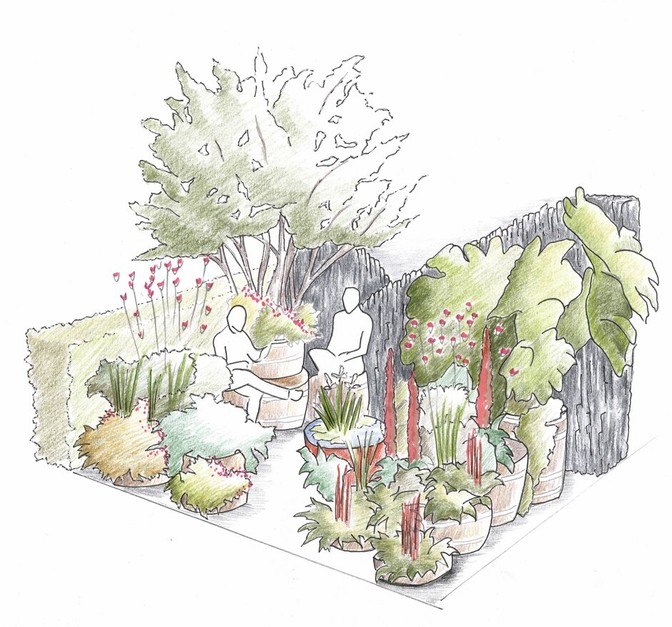 The Still Garden, Container Garden, designed by Jane Porter, RHS Chelsea Flower Show 2022