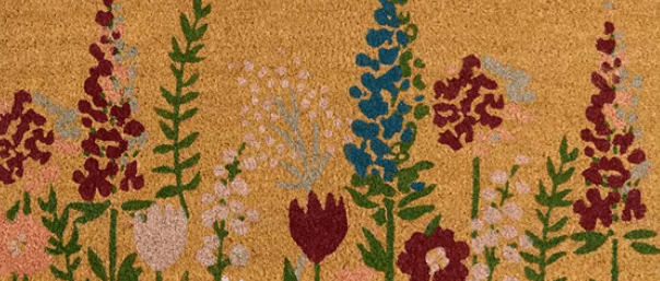 Sissing Floral Coir Outdoor Mat