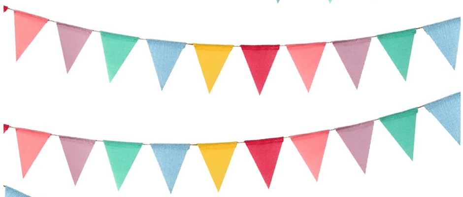 Colourful fabric bunting from Amazon
