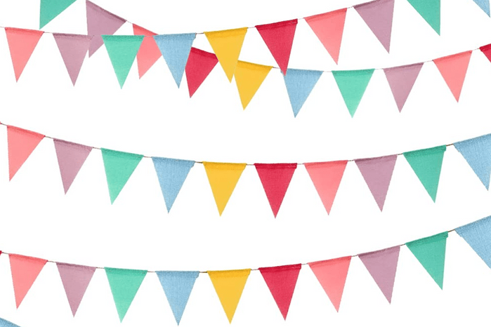 Colourful fabric bunting from Amazon