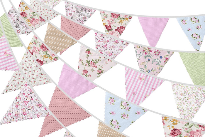 Floral fabric bunting