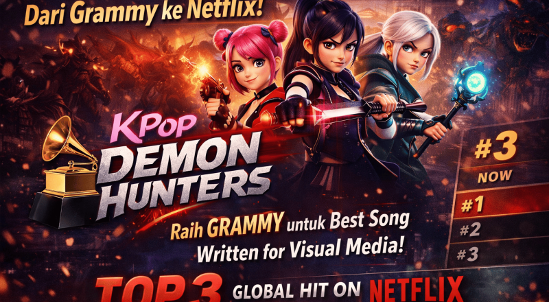 KPop Demon Hunters Raih Grammy, Kini Jadi Film Top 3 Netflix Dunia